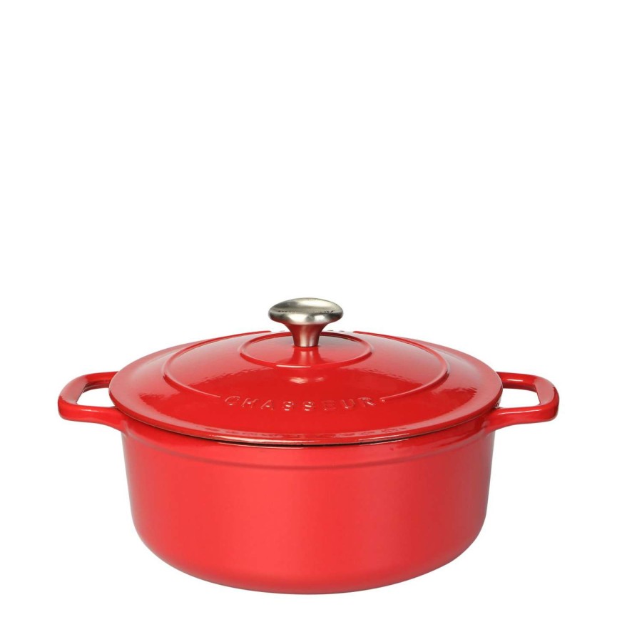 Cookware & Baking * | Clearance Sale Chasseur Cast Iron Casserole Dish & Lid 18Cm, 1.8L Chilli Red