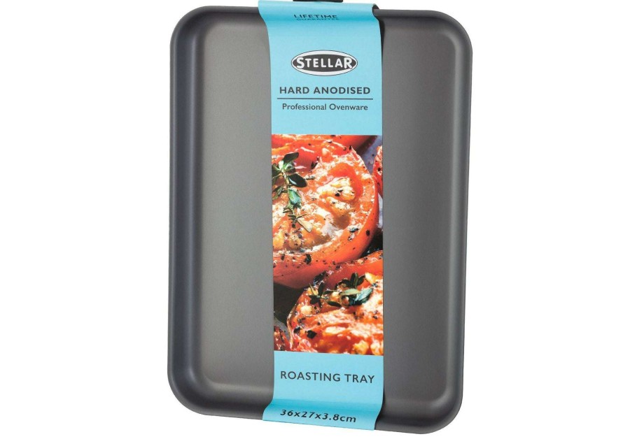 Cookware & Baking * | Discount Online Stellar Hard Anodised Shallow Roasting Tray 36 X 25 X 4Cm